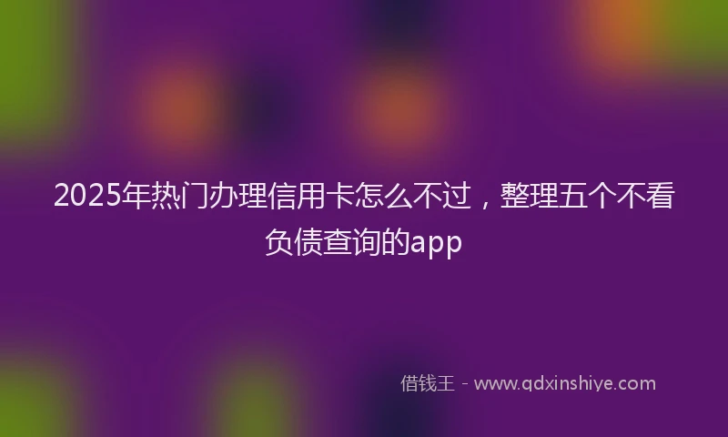 2025年热门办理信用卡怎么不过，整理五个不看负债查询的app