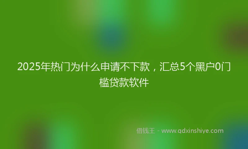 2025年热门为什么申请不下款，汇总5个黑户0门槛贷款软件