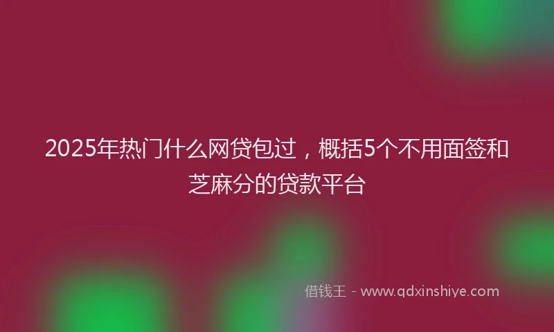 2025年热门什么网贷包过，概括5个不用面签和芝麻分的贷款平台