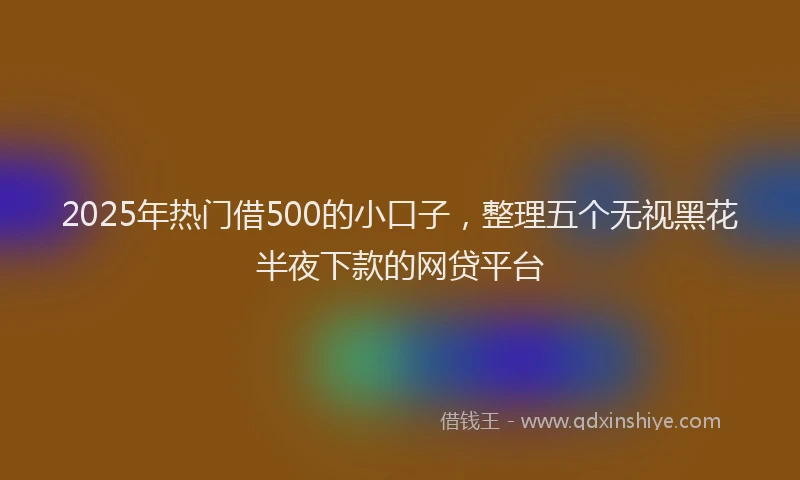 2025年热门借500的小口子，整理五个无视黑花半夜下款的网贷平台