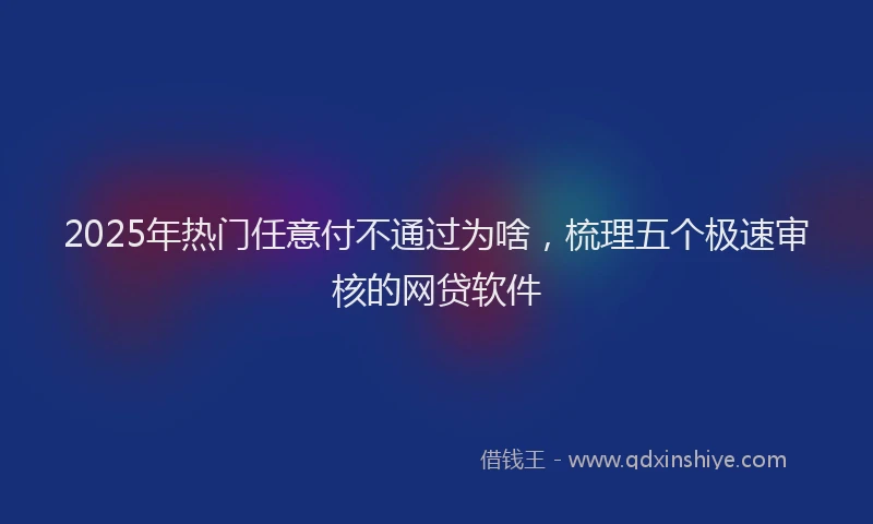 2025年热门任意付不通过为啥，梳理五个极速审核的网贷软件
