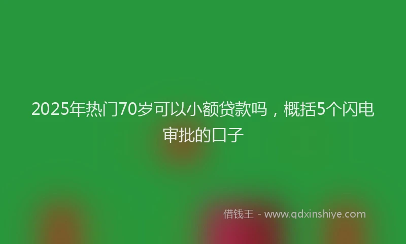 2025年热门70岁可以小额贷款吗，概括5个闪电审批的口子