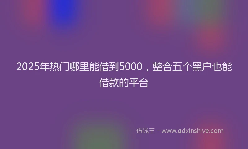 2025年热门哪里能借到5000，整合五个黑户也能借款的平台