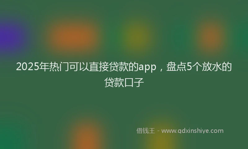 2025年热门可以直接贷款的app，盘点5个放水的贷款口子