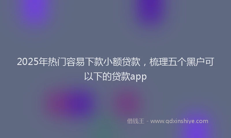 2025年热门容易下款小额贷款，梳理五个黑户可以下的贷款app