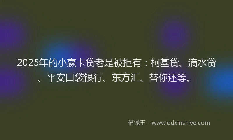 2025年的小赢卡贷老是被拒有：柯基贷、滴水贷、平安口袋银行、东方汇、替你还等。