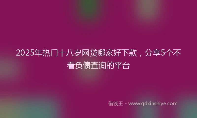 2025年热门十八岁网贷哪家好下款，分享5个不看负债查询的平台