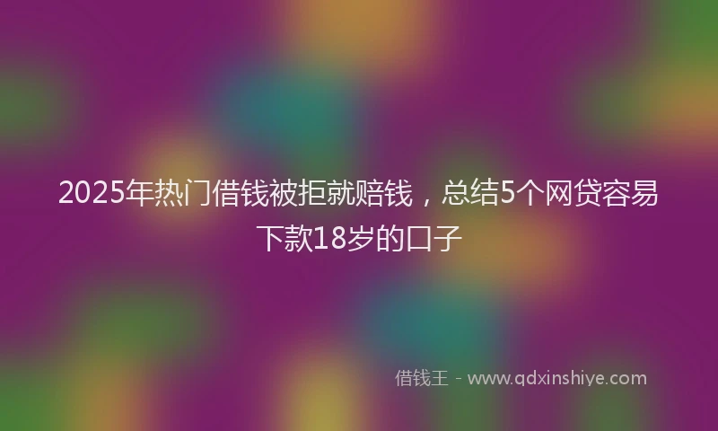 2025年热门借钱被拒就赔钱，总结5个网贷容易下款18岁的口子