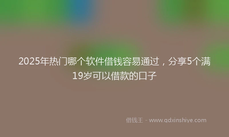 2025年热门哪个软件借钱容易通过，分享5个满19岁可以借款的口子