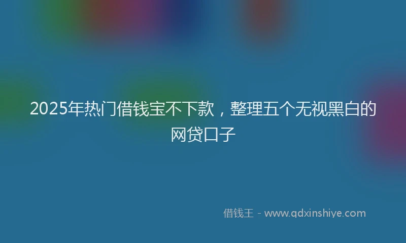 2025年热门借钱宝不下款，整理五个无视黑白的网贷口子