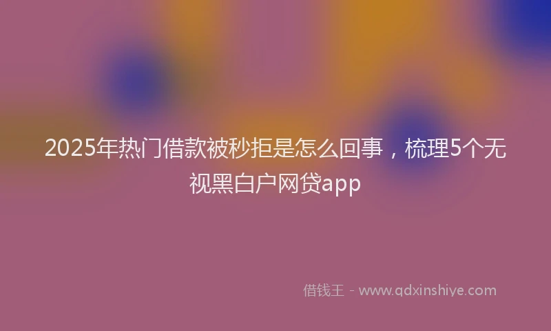 2025年热门借款被秒拒是怎么回事，梳理5个无视黑白户网贷app