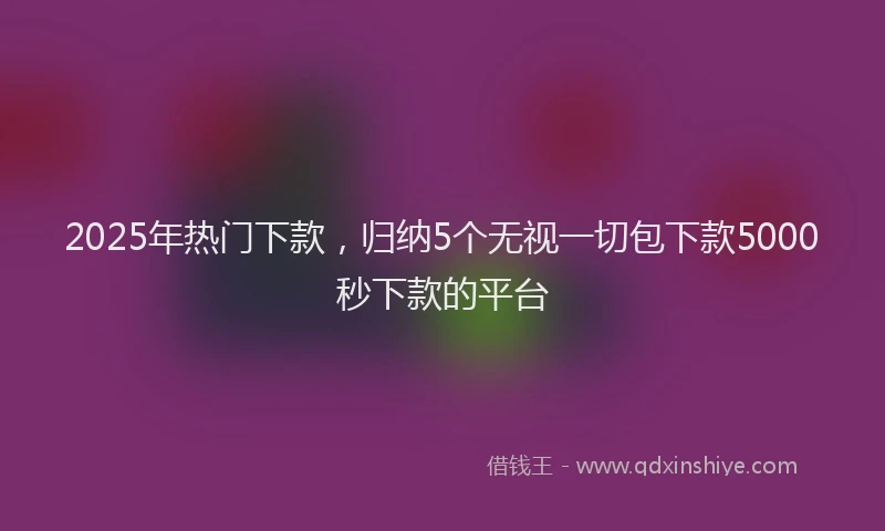 2025年热门下款，归纳5个无视一切包下款5000秒下款的平台