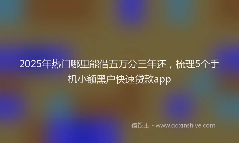 2025年热门哪里能借五万分三年还，梳理5个手机小额黑户快速贷款app