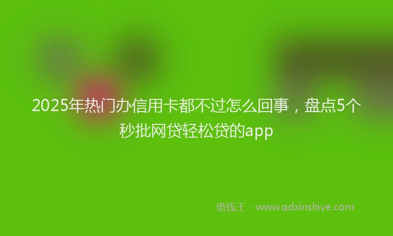 2025年热门办信用卡都不过怎么回事，盘点5个秒批网贷轻松贷的app
