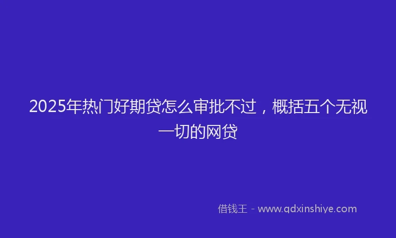 2025年热门好期贷怎么审批不过，概括五个无视一切的网贷