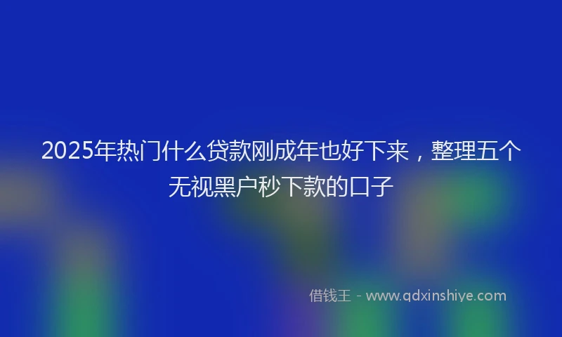 2025年热门什么贷款刚成年也好下来，整理五个无视黑户秒下款的口子