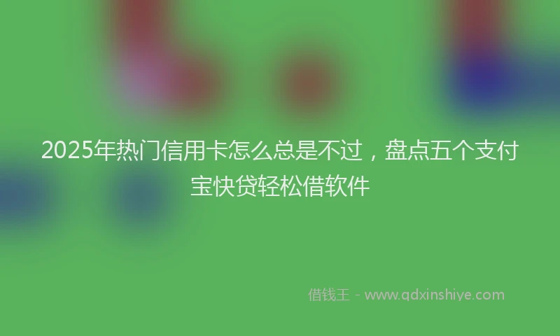 2025年热门信用卡怎么总是不过，盘点五个支付宝快贷轻松借软件