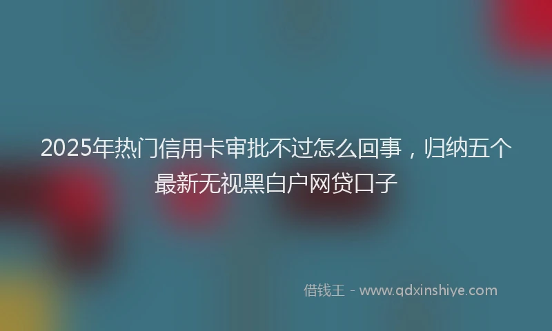 2025年热门信用卡审批不过怎么回事，归纳五个最新无视黑白户网贷口子