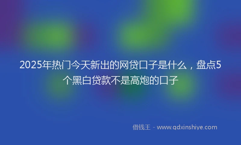 2025年热门今天新出的网贷口子是什么，盘点5个黑白贷款不是高炮的口子