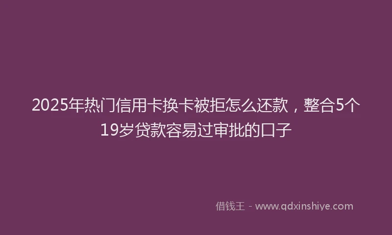 2025年热门信用卡换卡被拒怎么还款，整合5个19岁贷款容易过审批的口子