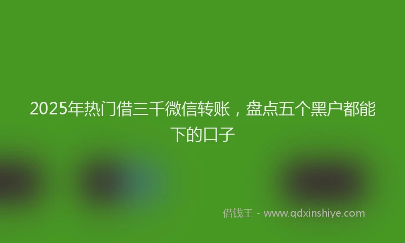 2025年热门借三千微信转账，盘点五个黑户都能下的口子