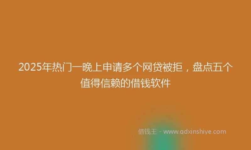 2025年热门一晚上申请多个网贷被拒，盘点五个值得信赖的借钱软件