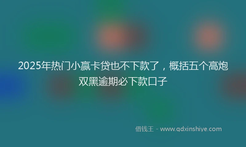 2025年热门小赢卡贷也不下款了，概括五个高炮双黑逾期必下款口子