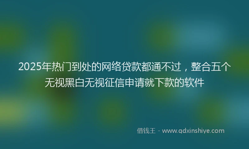 2025年热门到处的网络贷款都通不过，整合五个无视黑白无视征信申请就下款的软件