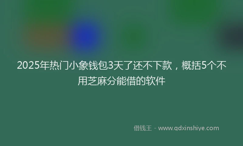 2025年热门小象钱包3天了还不下款，概括5个不用芝麻分能借的软件