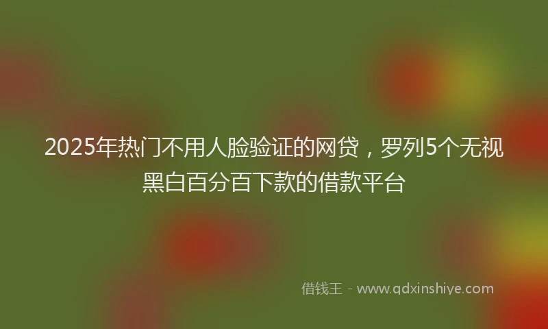 2025年热门不用人脸验证的网贷，罗列5个无视黑白百分百下款的借款平台