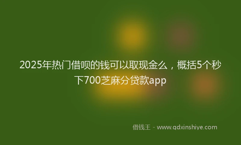2025年热门借呗的钱可以取现金么，概括5个秒下700芝麻分贷款app