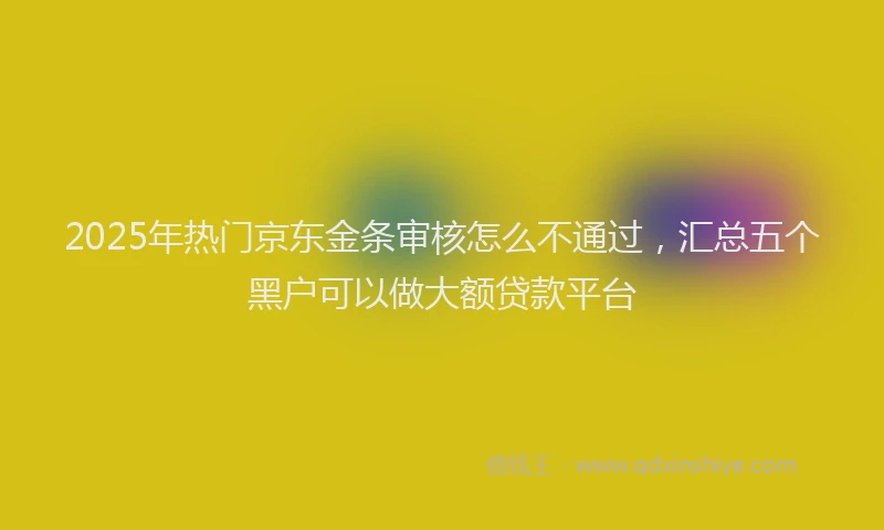 2025年热门京东金条审核怎么不通过，汇总五个黑户可以做大额贷款平台