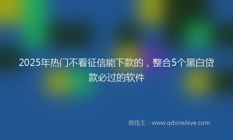 2025年热门不看征信能下款的，整合5个黑白贷款必过的软件