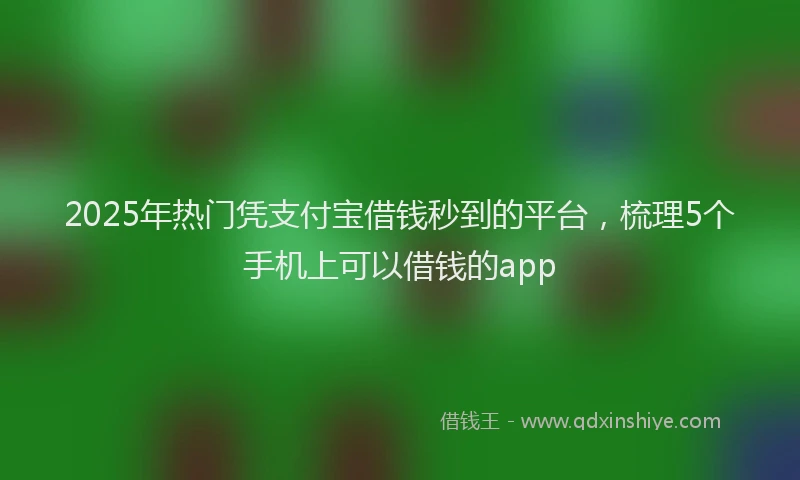 2025年热门凭支付宝借钱秒到的平台，梳理5个手机上可以借钱的app