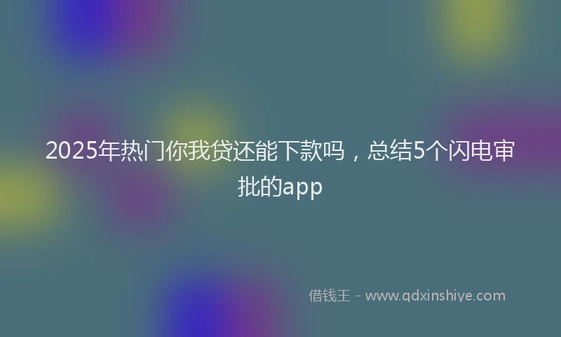 2025年热门你我贷还能下款吗，总结5个闪电审批的app