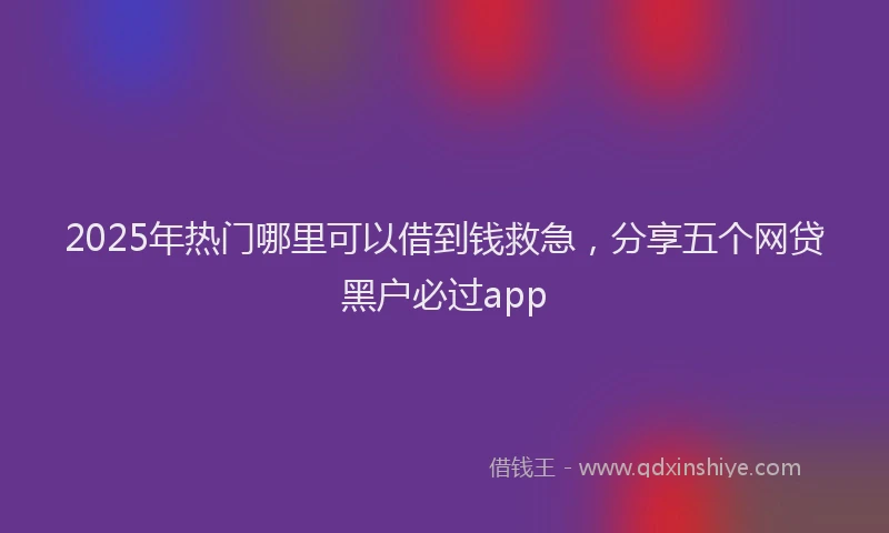 2025年热门哪里可以借到钱救急，分享五个网贷黑户必过app