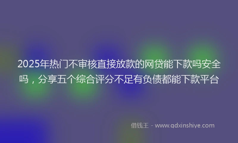 2025年热门不审核直接放款的网贷能下款吗安全吗，分享五个综合评分不足有负债都能下款平台