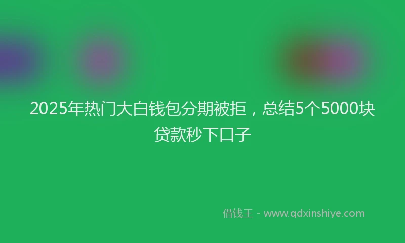 2025年热门大白钱包分期被拒，总结5个5000块贷款秒下口子