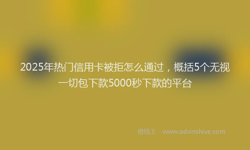 2025年热门信用卡被拒怎么通过，概括5个无视一切包下款5000秒下款的平台