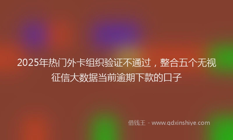 2025年热门外卡组织验证不通过，整合五个无视征信大数据当前逾期下款的口子