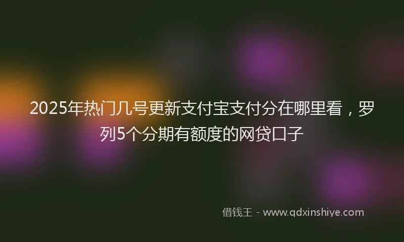 2025年热门几号更新支付宝支付分在哪里看，罗列5个分期有额度的网贷口子
