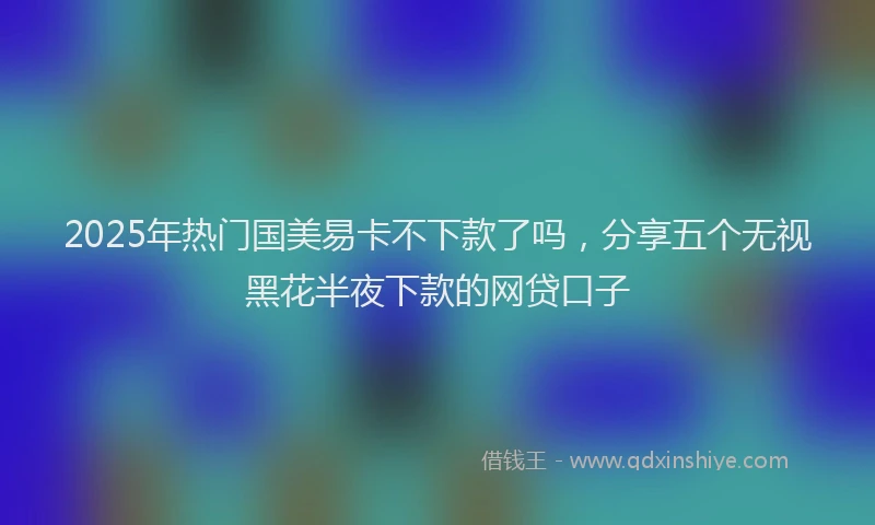2025年热门国美易卡不下款了吗，分享五个无视黑花半夜下款的网贷口子