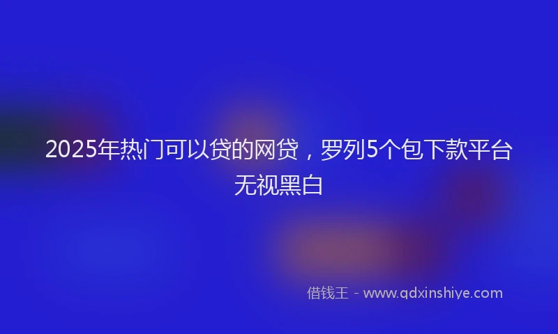 2025年热门可以贷的网贷，罗列5个包下款平台无视黑白