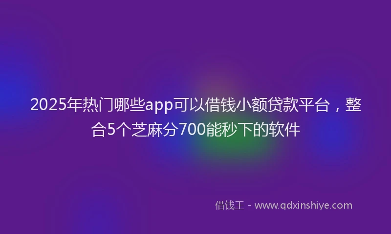 2025年热门哪些app可以借钱小额贷款平台，整合5个芝麻分700能秒下的软件