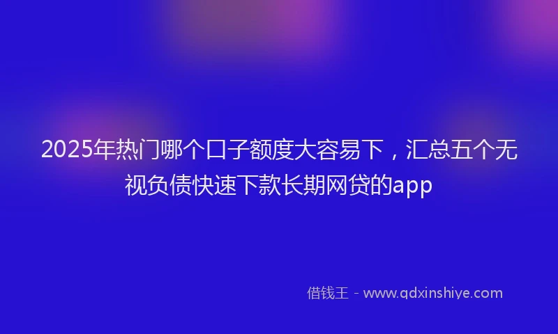 2025年热门哪个口子额度大容易下，汇总五个无视负债快速下款长期网贷的app