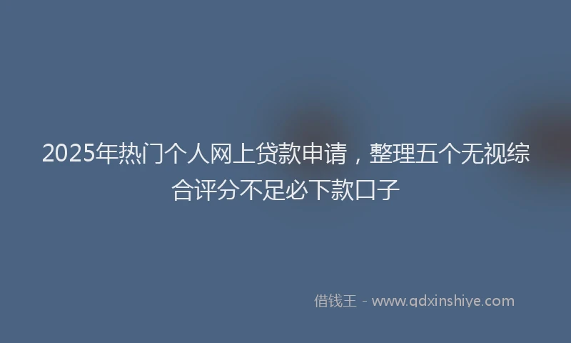 2025年热门个人网上贷款申请，整理五个无视综合评分不足必下款口子