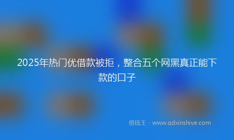 2025年热门优借款被拒，整合五个网黑真正能下款的口子