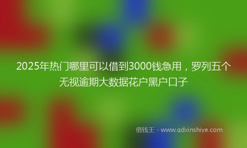 2025年热门哪里可以借到3000钱急用，罗列五个无视逾期大数据花户黑户口子