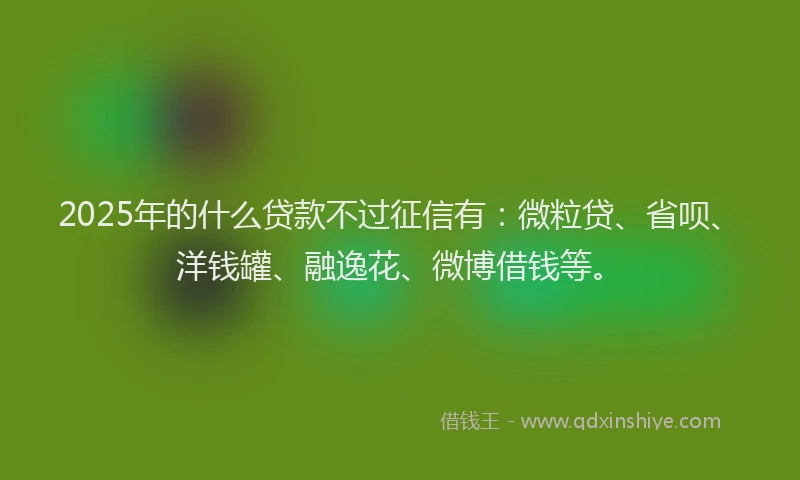2025年的什么贷款不过征信有：微粒贷、省呗、洋钱罐、融逸花、微博借钱等。