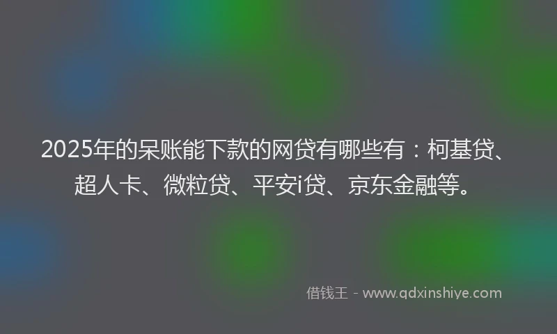 2025年的呆账能下款的网贷有哪些有：柯基贷、超人卡、微粒贷、平安i贷、京东金融等。
